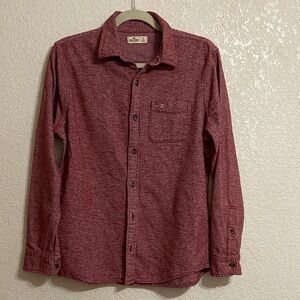Hollister Maroon Casual Button-Down Shirt
